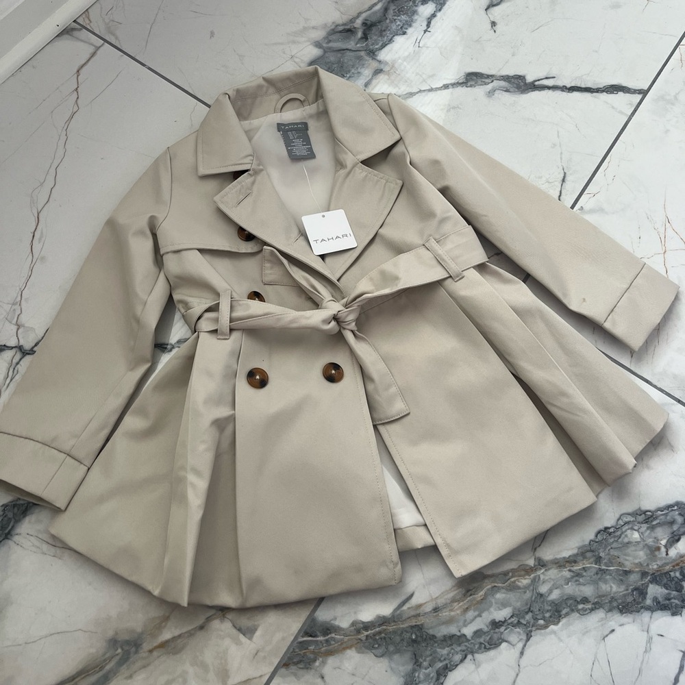Tahari Beige Kids Trenchcoat